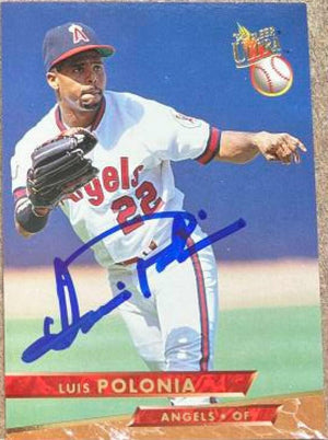 Luis Polonia Signed 1993 Fleer Ultra Baseball Card - California Angels - PastPros