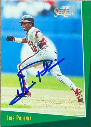Luis Polonia Signed 1993 Score Select Baseball Card - California Angels - PastPros