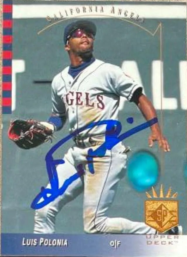 Luis Polonia Signed 1993 SP Baseball Card - California Angels