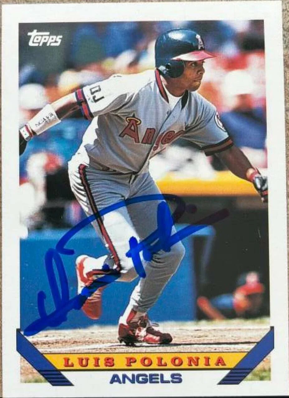 Luis Polonia Signed 1993 Topps Baseball Card - Anaheim Angels