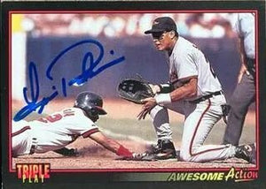 Luis Polonia Signed 1993 Triple Play Awesome Action Baseball Card - California Angels