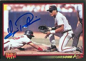 Luis Polonia Signed 1993 Triple Play Awesome Action Baseball Card - California Angels - PastPros