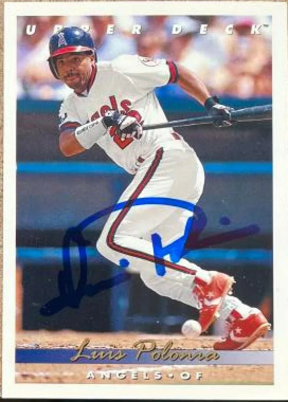 Luis Polonia Signed 1993 Upper Deck Baseball Card - California Angels
