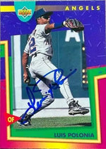 Luis Polonia Signed 1993 Upper Deck Fun Pack Baseball Card - California Angels