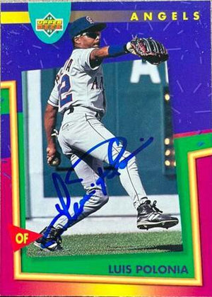 Luis Polonia Signed 1993 Upper Deck Fun Pack Baseball Card - California Angels - PastPros