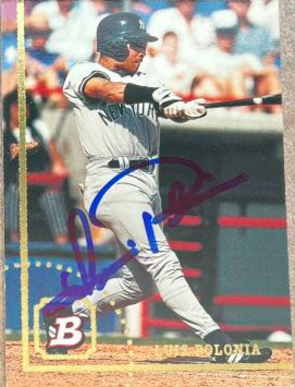 Luis Polonia Signed 1994 Bowman Baseball Card - New York Yankees - PastPros