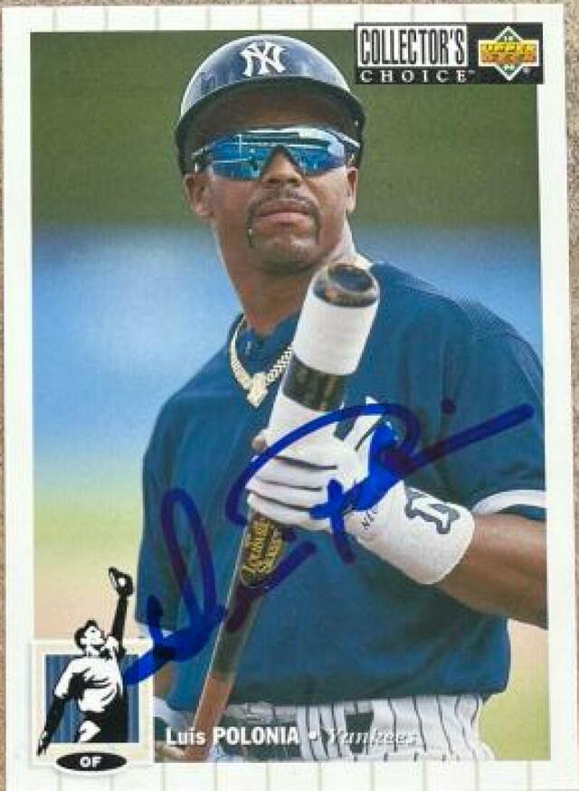 Luis Polonia Signed 1994 Collector's Choice Baseball Card - New York Yankees - PastPros