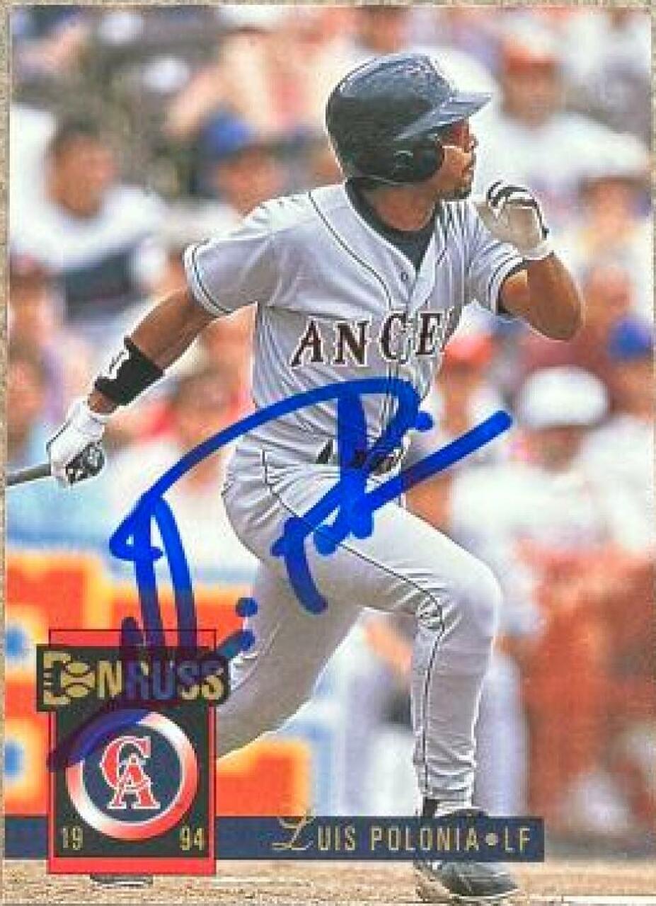Luis Polonia Signed 1994 Donruss Baseball Card - California Angels - PastPros