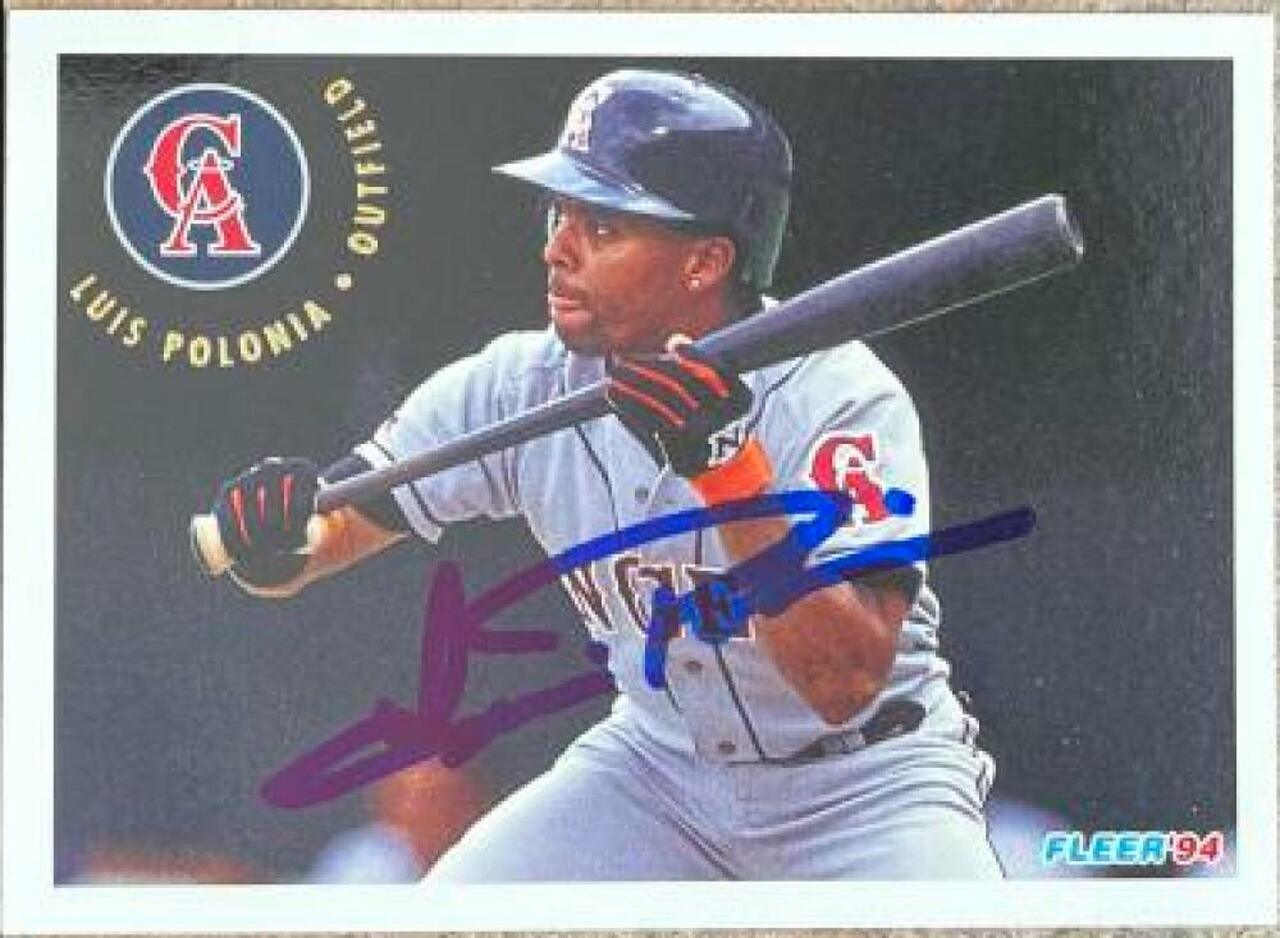 Luis Polonia Signed 1994 Fleer Baseball Card - California Angels - PastPros