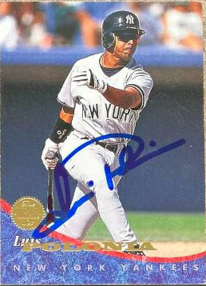 Luis Polonia Signed 1994 Leaf Baseball Card - New York Yankees