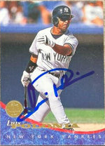Luis Polonia Signed 1994 Leaf Baseball Card - New York Yankees - PastPros
