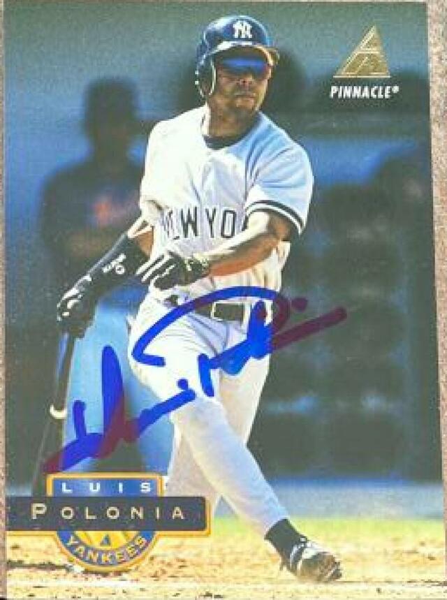 Luis Polonia Signed 1994 Pinnacle Baseball Card - New York Yankees - PastPros