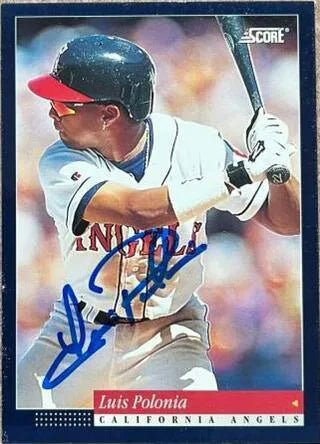 Luis Polonia Signed 1994 Score Baseball Card - California Angels
