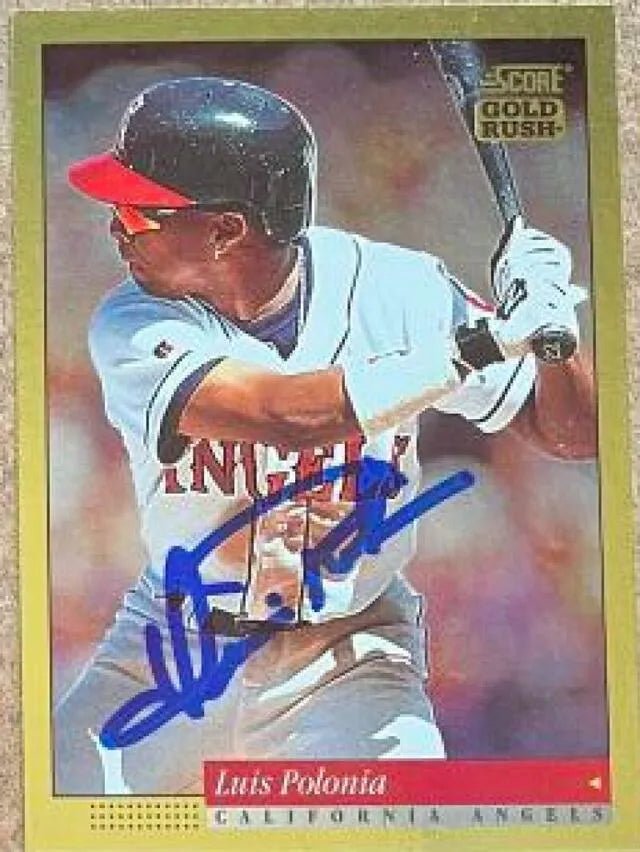 Luis Polonia Signed 1994 Score Gold Rush Baseball Card - California Angels