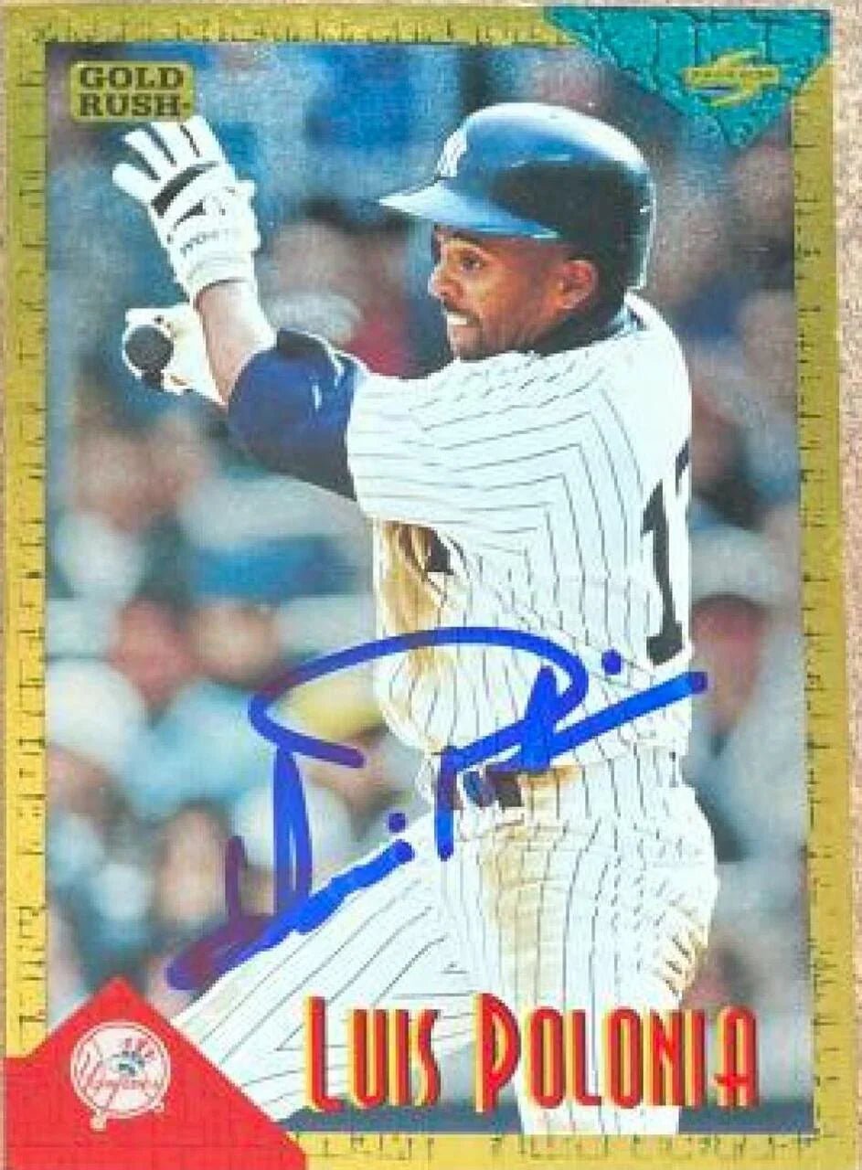 Luis Polonia Signed 1994 Score Rookie & Traded Gold Rush Baseball Card - New York Yankees
