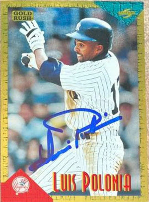 Luis Polonia Signed 1994 Score Rookie & Traded Gold Rush Baseball Card - New York Yankees