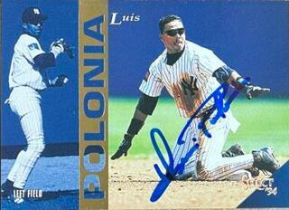 Luis Polonia Signed 1994 Score Select Baseball Card - New York Yankees - PastPros