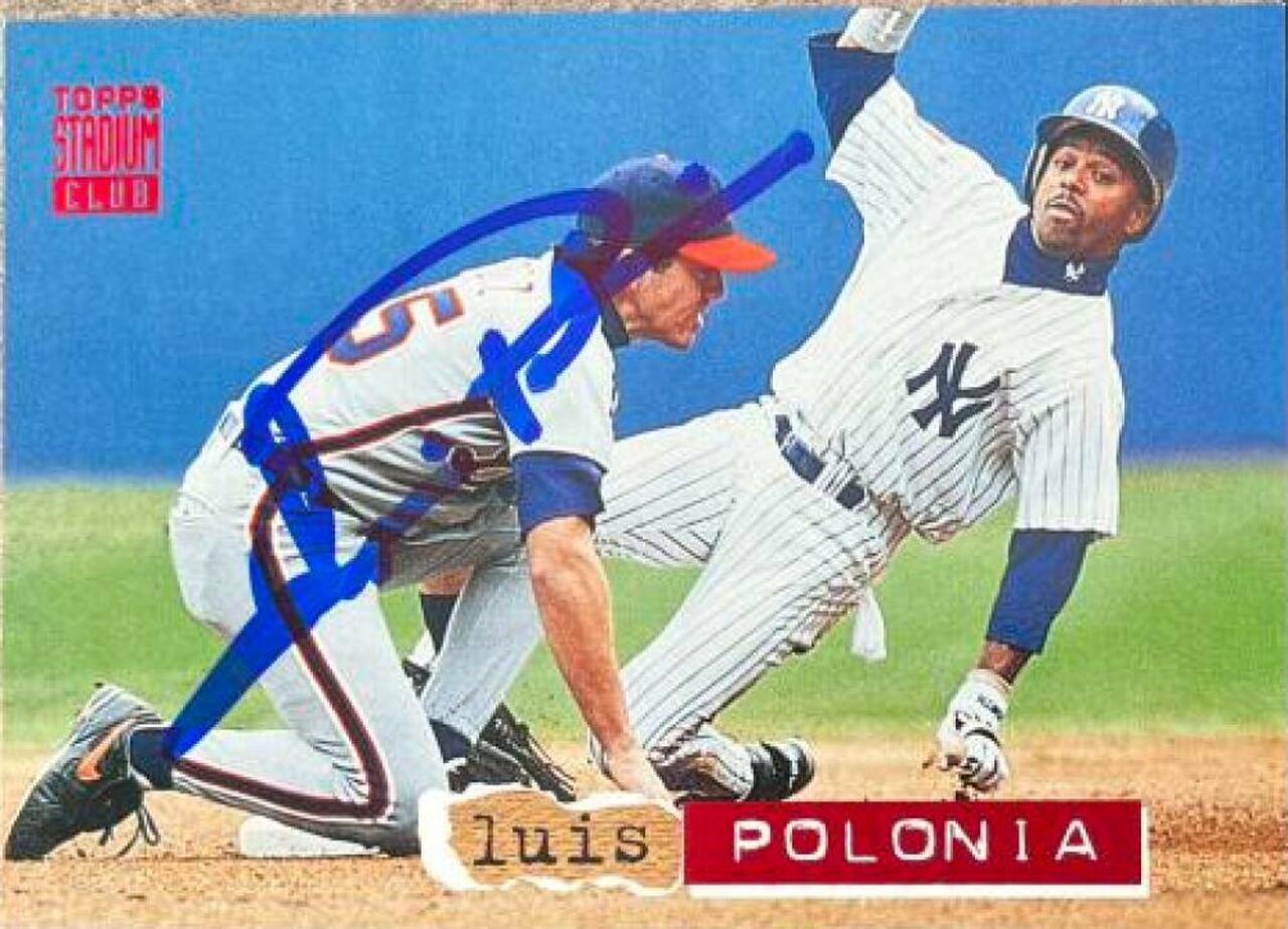 Luis Polonia Signed 1994 Stadium Club Baseball Card - New York Yankees - PastPros