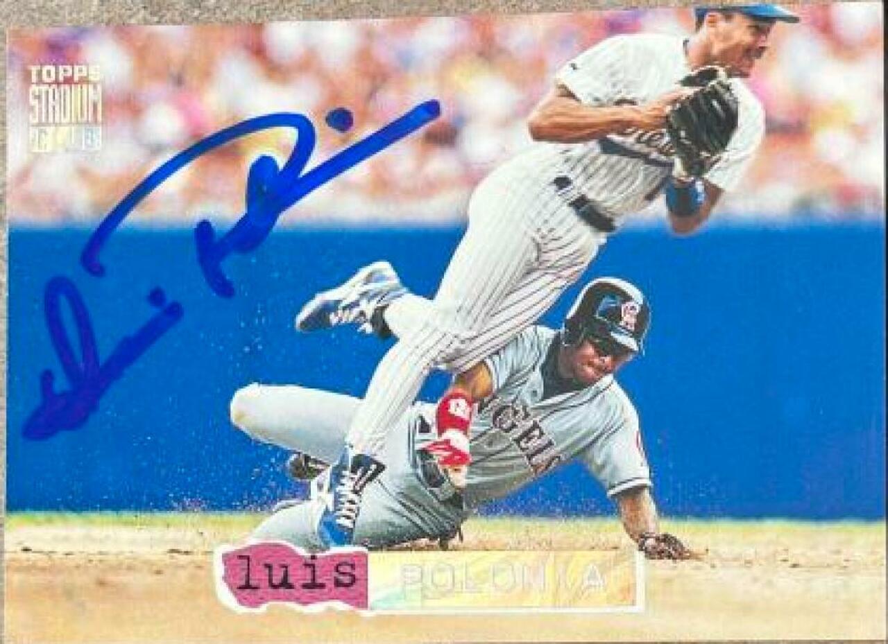 Luis Polonia Signed 1994 Stadium Club Golden Rainbow Baseball Card - California Angels - PastPros