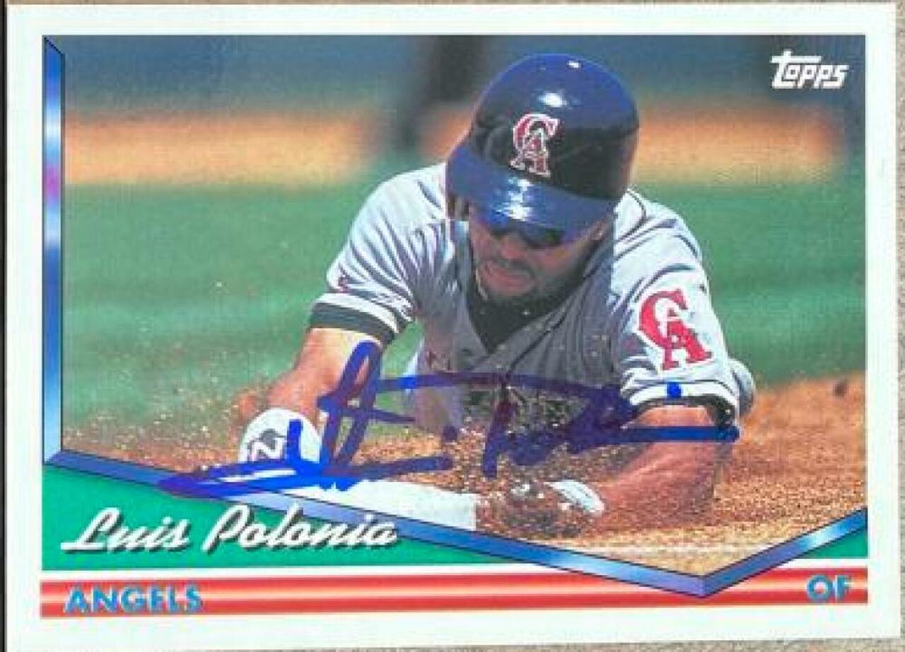 Luis Polonia Signed 1994 Topps Baseball Card - California Angels - PastPros