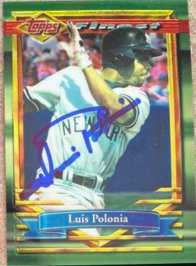 Luis Polonia Signed 1994 Topps Finest Baseball Card - New York Yankees - PastPros