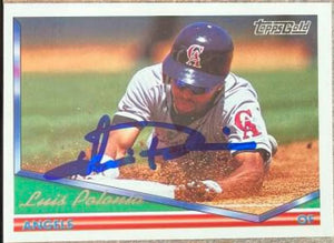 Luis Polonia Signed 1994 Topps Gold Baseball Card - California Angels