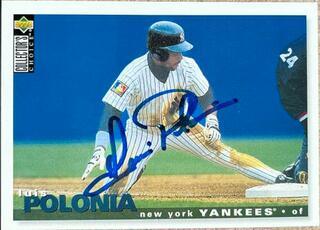 Luis Polonia Signed 1995 Collector's Choice Baseball Card - New York Yankees - PastPros