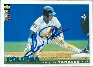 Luis Polonia Signed 1995 Collector's Choice Baseball Card - New York Yankees