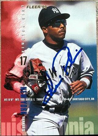 Luis Polonia Signed 1995 Fleer Baseball Card - New York Yankees - PastPros