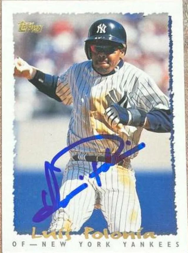 Luis Polonia Signed 1995 Topps Baseball Card - New York Yankees