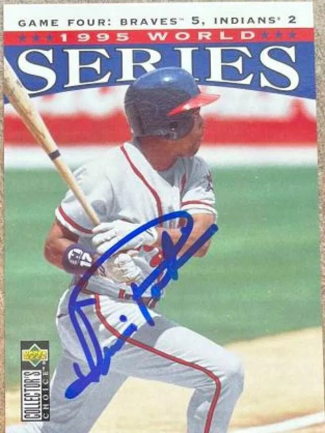 Luis Polonia Signed 1996 Collector's Choice Baseball Card - Atlanta Braves #390