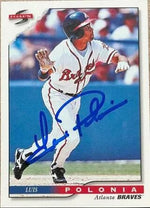Luis Polonia Signed 1996 Score League Baseball Card - Atlanta Braves
