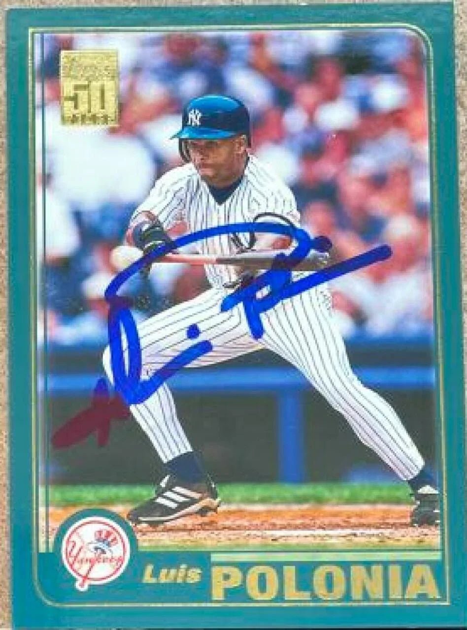 Luis Polonia Signed 2001 Topps Baseball Card - New York Yankees