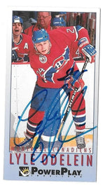 Lyle Odelein Signed 1993-94 Fleer PowerPlay Hockey Card - Montreal Canadiens