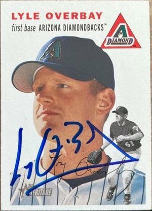 Lyle Overbay Signed 2003 Topps Heritage Baseball Card - Arizona Diamondbacks - PastPros