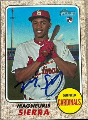 Magneuris Sierra Signed 2016 Topps Heritage Baseball Card - St Louis Cardinals - PastPros
