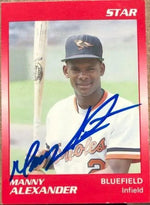Manny Alexander Signed 1989 Star Baseball Card