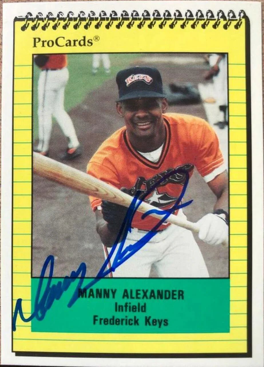 Manny Alexander Signed 1991 Pro Cards Baseball Card