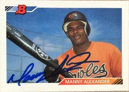 Manny Alexander Signed 1992 Bowman Baseball Card - Baltimore Orioles