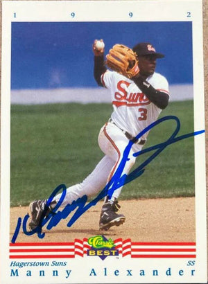 Manny Alexander Signed 1992 Classic Best Baseball Card - Baltimore Orioles
