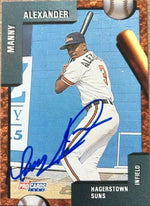 Manny Alexander Signed 1992 Pro Cards Baseball Card - Hagerstown Sons