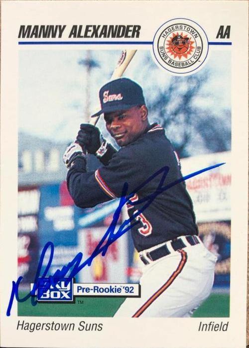 Manny Alexander Signed 1992 Skybox Baseball Card - Baltimore Orioles - PastPros