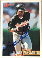 Manny Alexander Signed 1993 Bowman Baseball Card - Baltimore Orioles