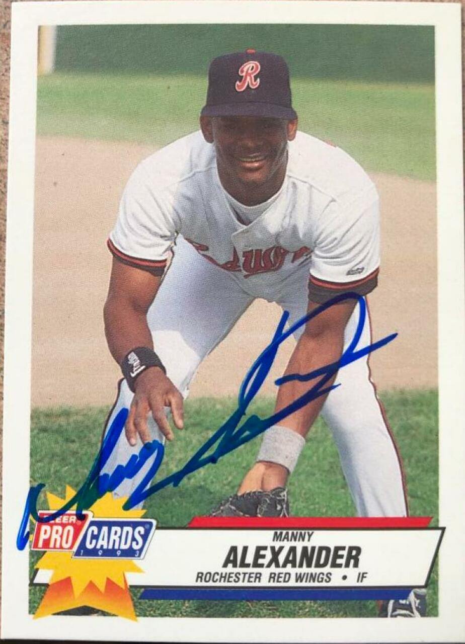 Manny Alexander Signed 1993 Pro Cards Baseball Card - Rochester Red Wings - PastPros