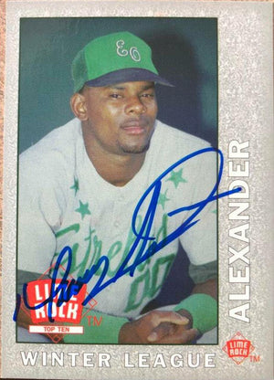 Manny Alexander Signed 1993 Lime Rock Dominican League Baseball Card - PastPros