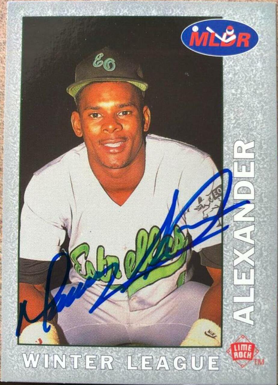 Manny Alexander Signed 1993 Lime Rock Dominican League Baseball Card - PastPros