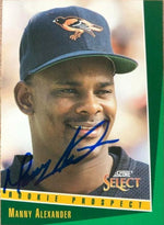 Manny Alexander Signed 1993 Score Select Baseball Card - Baltimore Orioles