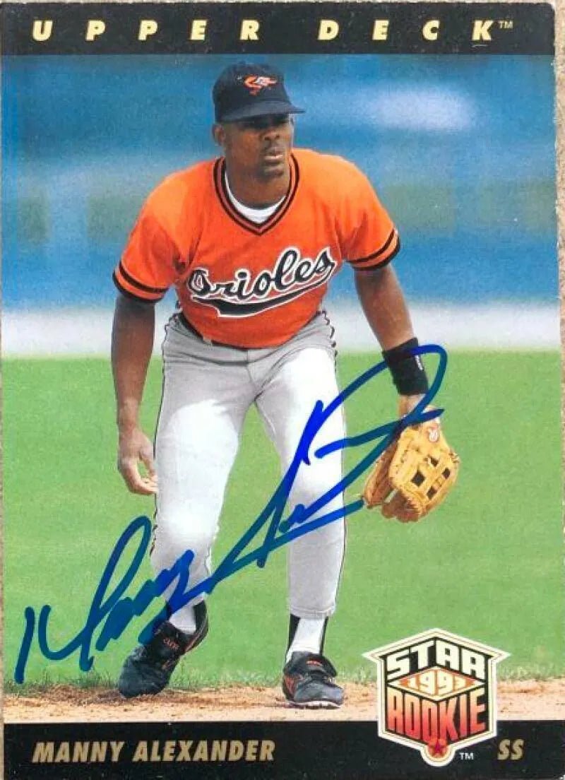 Manny Alexander Signed 1993 Upper Deck Baseball Card - Baltimore Orioles