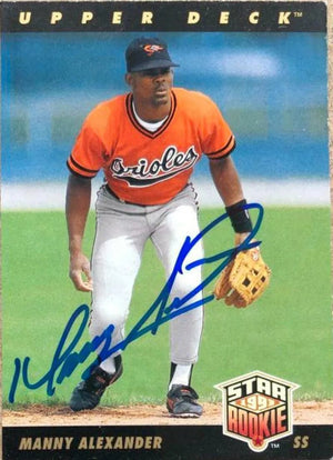Manny Alexander Signed 1993 Upper Deck Baseball Card - Baltimore Orioles