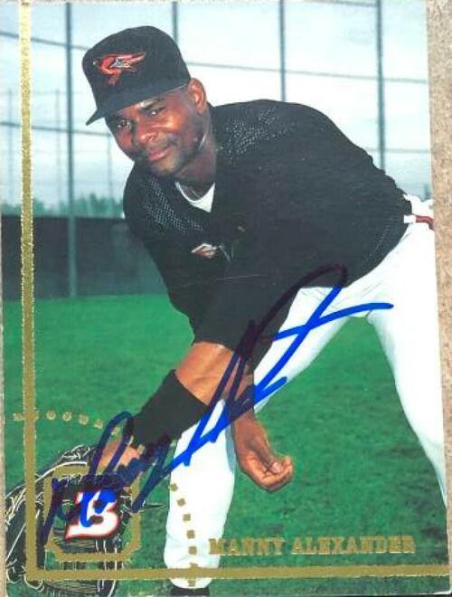 Manny Alexander Signed 1994 Bowman Baseball Card - Baltimore Orioles - PastPros